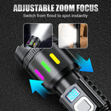 LED Flashlight – Rechargeable USB-C, Zoom Beam up to 600m & IPX4 Waterproof