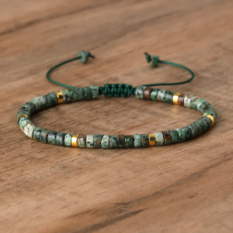 Seraphina – Braided Bracelet with 2.4mm Natural Stone Beads