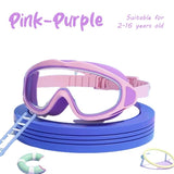 Kids Swim Goggles – Large Frame, 180° View, UV Protection, Anti-Fog, Ages 6–14