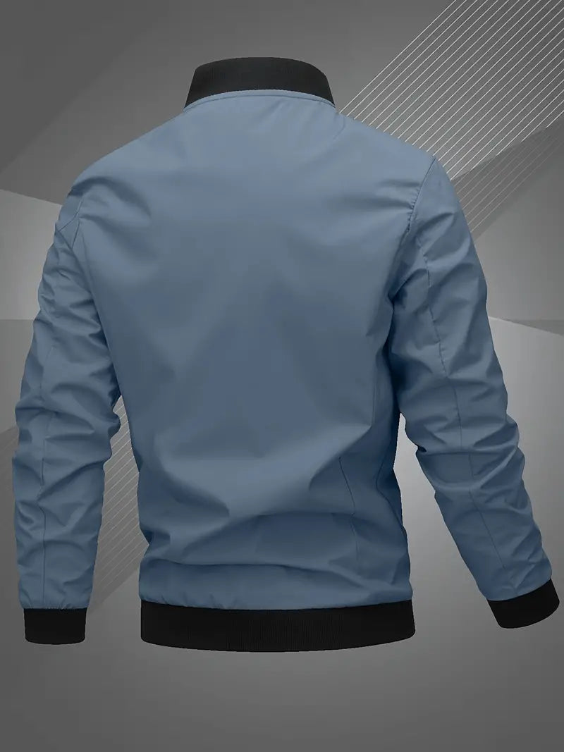 Finn Casual Men's Bomber Jacket with Embroidered Lettering - Stylish & Comfortable Outerwear