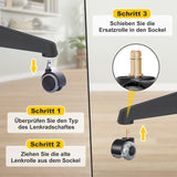 5 pieces office chair wheels swivel chair wheels 10mm x 22mm | Kalsten