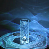 LED Crystal Table Lamp – 16 Colors, Touch & Remote Control, Rechargeable 21×9cm
