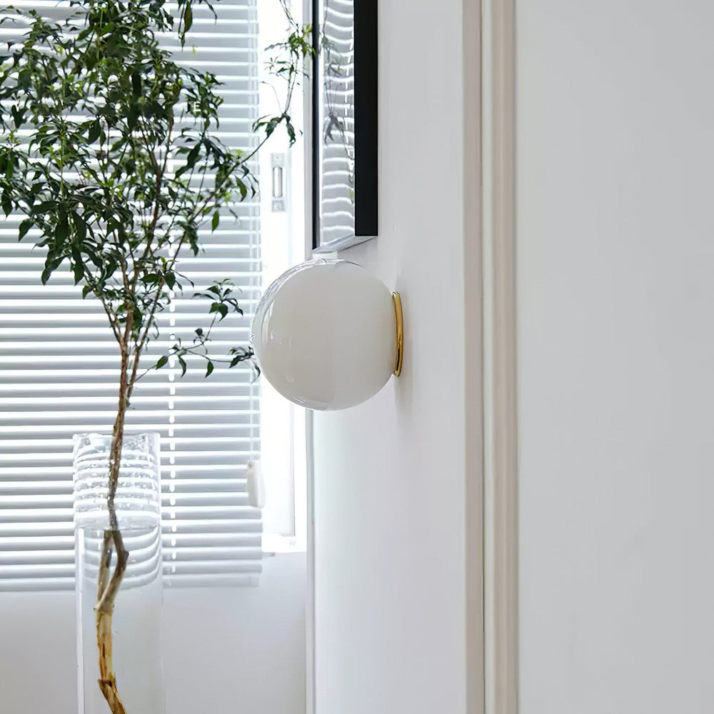 Modern Glass Globe Wall Sconce – Milk White, G9 LED & 3 Sizes