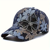 Women's Sequin Butterfly Baseball Cap – Breathable Mesh, Adjustable & Size M 56-58cm