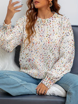 Knitted Women's Sweater with Confetti Print - Noa