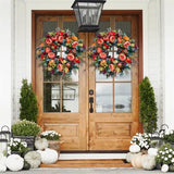 Peony & Pumpkin Door Wreath – Handcrafted, 40/50cm, Indoor & Outdoor