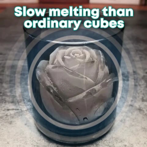 3D Rose Ice Cube Tray – Food-Grade Silicone, 6cm Cubes & 4 Cavities