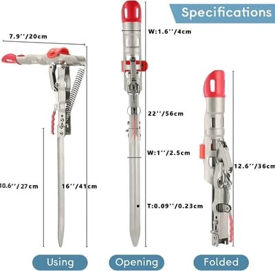 Fishing Rod Holder – Bite Sensor, Stainless Steel & 56cm with 50kg Capacity