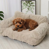 Plush Pet Sofa Bed – Raised Bolster, PP Cotton Fill & 4 Colors