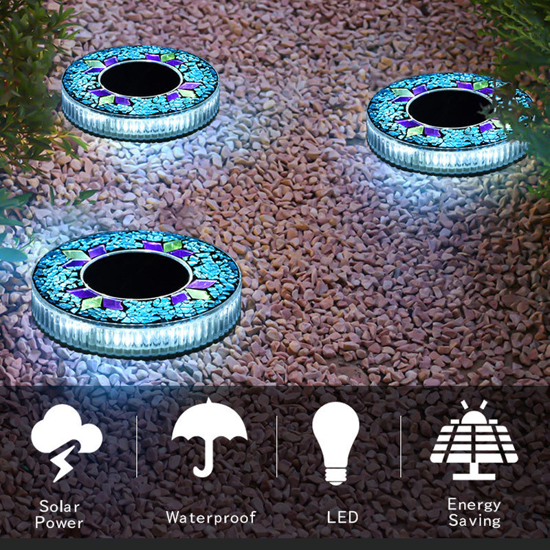 Solar Gartenleuchten Mosaik-Design – 6 LEDs, bis zu 10 Stunden
