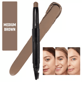 2-in-1 Eyebrow Pencil – With Brush, Smudge-Proof, 5 Shades