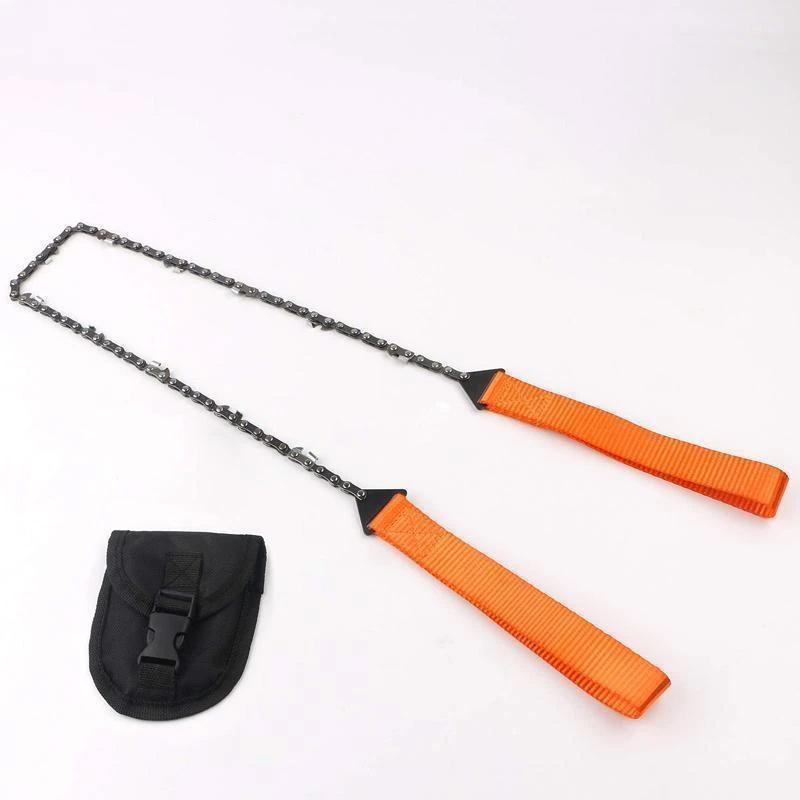 Folding Hand Chain Saw – 65Mn Steel, 11 Bidirectional Teeth & Belt Pouch