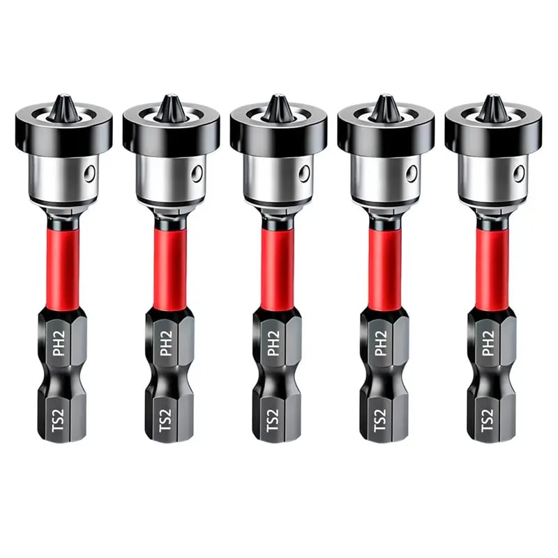 Magnetic Screwdriver Bits – S2 Steel, Adjustable Depth Stop & 1/4" Hex Shank