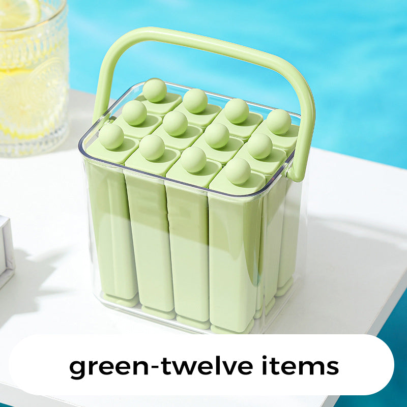 Ice Stick Mold Set – Flexible Silicone, Fits Bottles, 6 or 12 Sticks with Storage Box