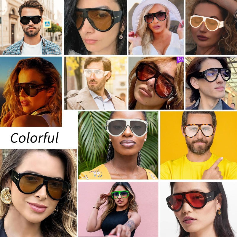 Oversized Aviator Sunglasses – Unisex, UV400 Protection & Metal Frame