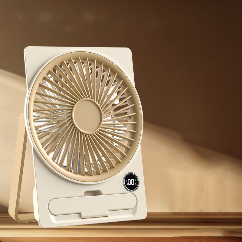 Portable USB Desk Fan – Rechargeable Battery, Whisper-Quiet & Compact Design