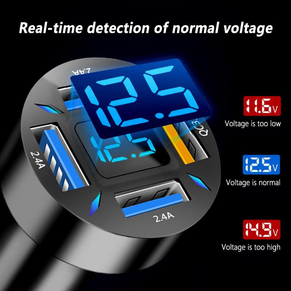 66W Super Fast Car Charger - USB PD & QC 3.0 Compatible for 12-24V Cigarette Lighter | Universal Fast Charging Solution