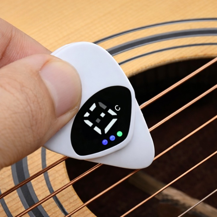Guitar Tuner Pick with LCD Display – Compact 2-in-1 for Guitar, Bass & Ukulele