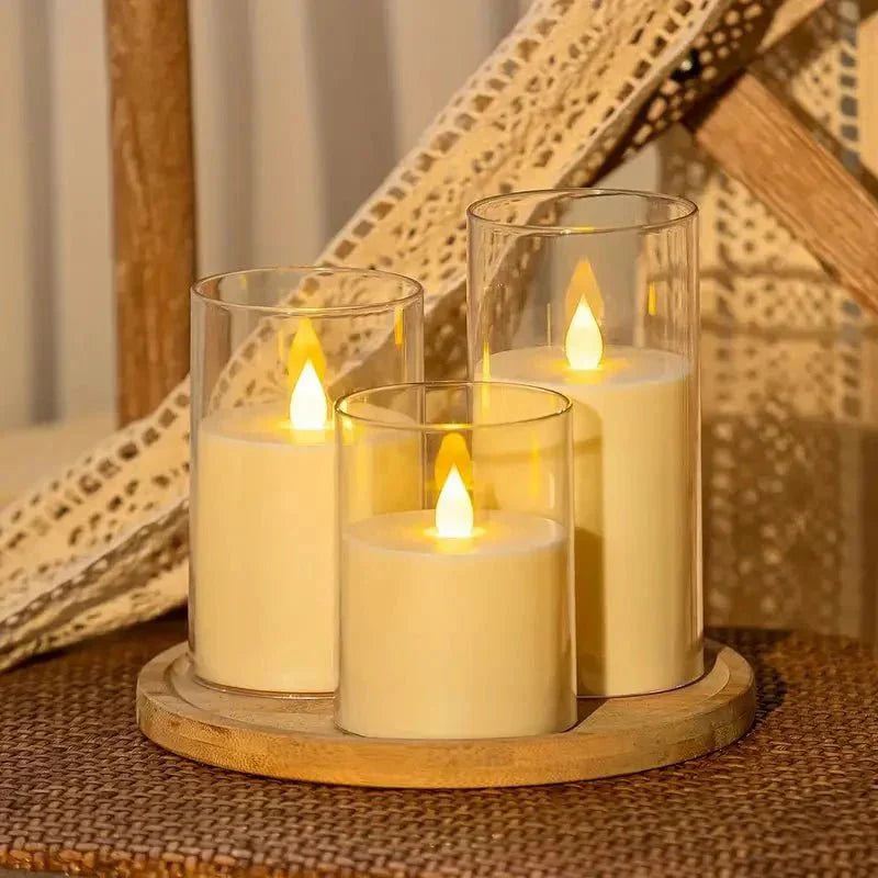LED candle with remote control & timer in glass design | Kalsten