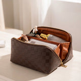 Waterproof Makeup Bag – Multiple Compartments, PU Leather & Travel-Size