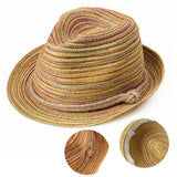 Wide-Brim Straw Sun Hat – Khaki, Fedora Style & UV Protection
