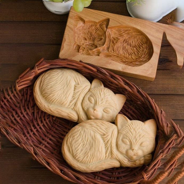 Hand-Carved Wooden Cookie Mold – Non-Stick, 20 Designs & 6–14cm