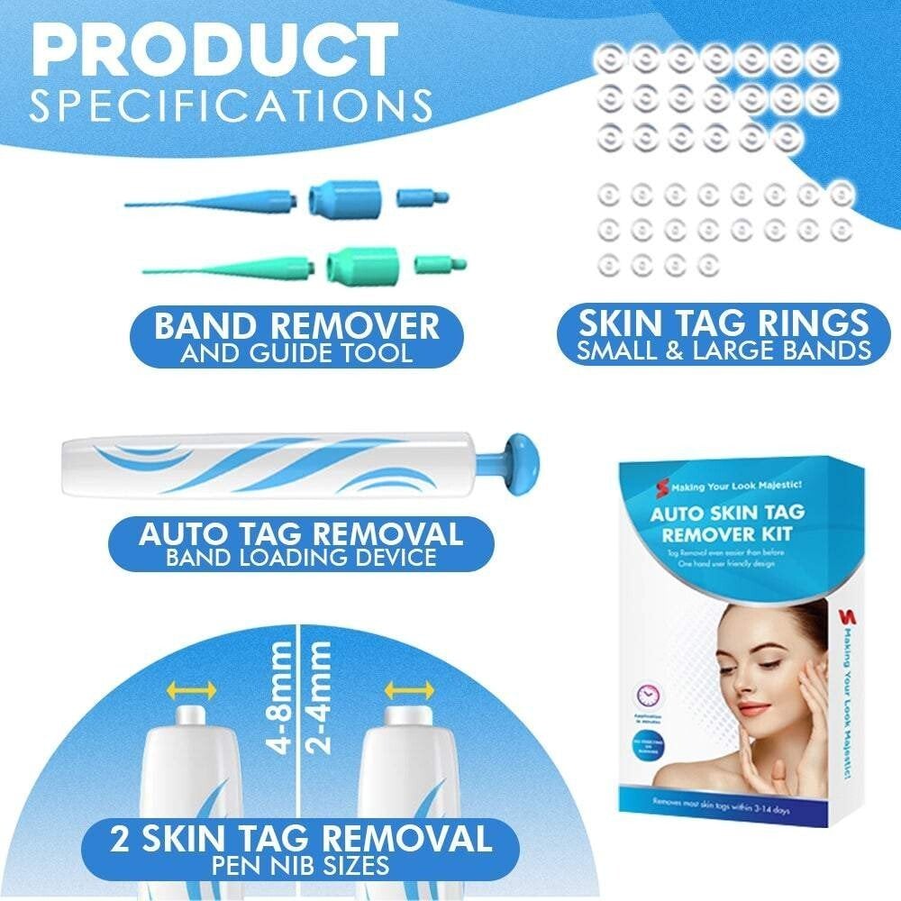 Skin Tag Removal Kit – Ligation Bands, Applicator Tool & No-Cut Method