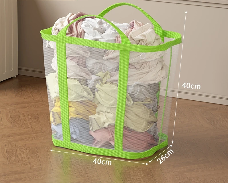 Foldable Mesh Laundry Hamper – Breathable, Carry Handles & Collapsible