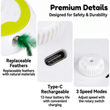 Interactive Cat Toy – Automatic Feather Pop-Up, Motion Sensor & USB-C Rechargeable
