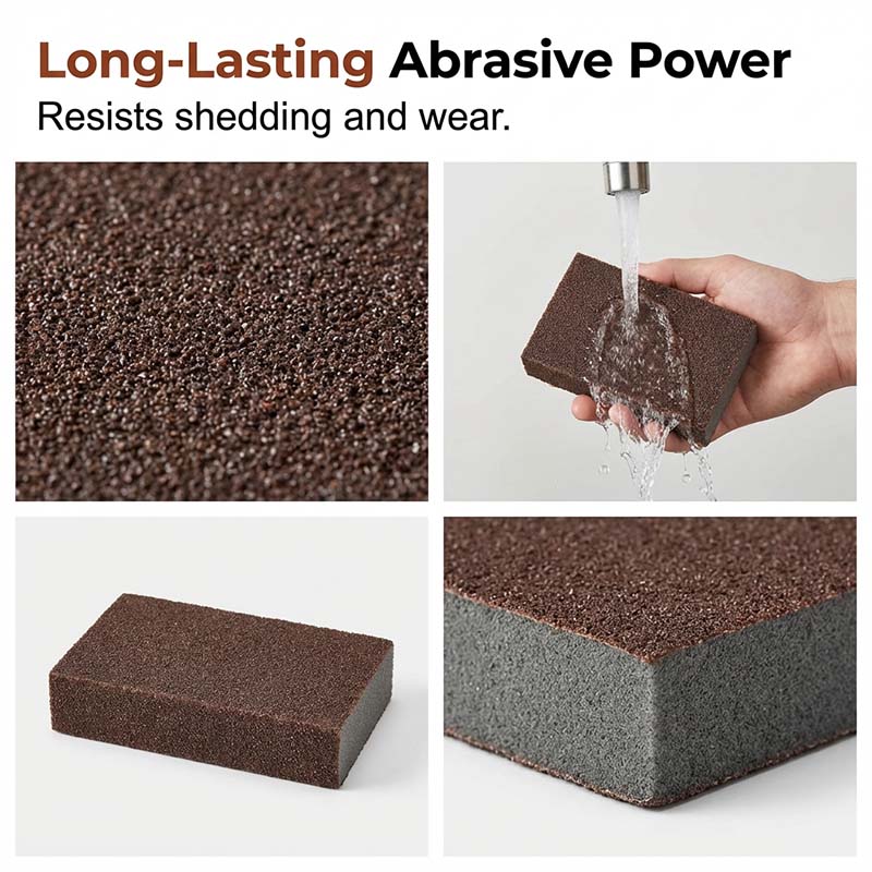 Aluminium Oxide Scouring Sponge – Heavy-Duty, Removable Handle & 5-Pack