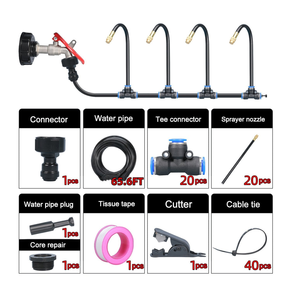Drip Irrigation System – 360° Adjustable Sprayers, 12mm PE Tubing & 5-20m Lengths