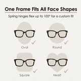 Blue Light Reading Glasses – Spring Hinges, UV Protection & Lightweight 25g