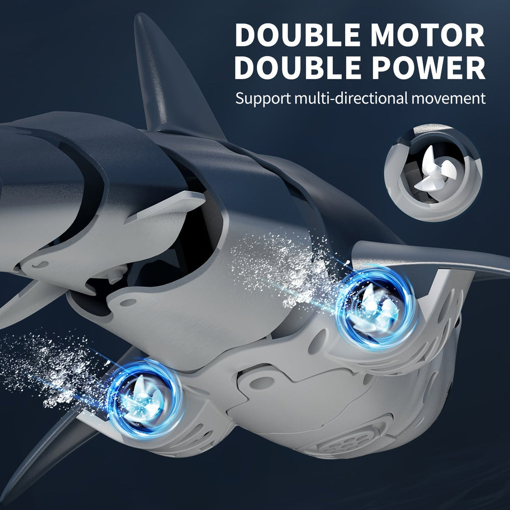 RC Shark Robot – LED Light, Water Spray & USB Rechargeable