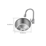 Kalsten | Round Stainless Steel Sink Built-in Sink with Basket Strainer
