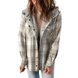 **AMELIA™ Damen Kapuzen-Plaid Flanelljacke – Perfekt für Herbst & Winter, Bequem & Stylisch**