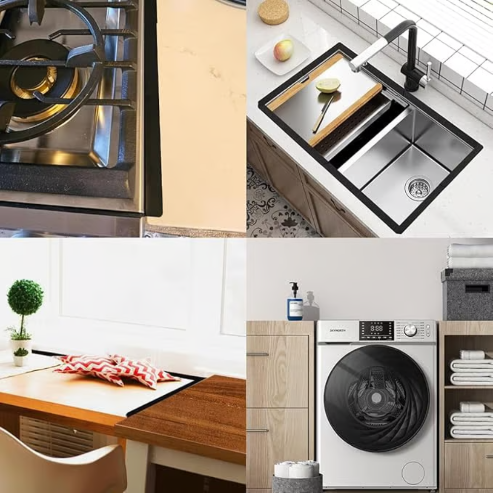 Optimized Product Title: **Verstellbare Herdspaltabdeckung – Schützt vor Krümeln und verhindert das Verlieren von Utensilien | Küchenhelfer für saubere Arbeitsflächen**