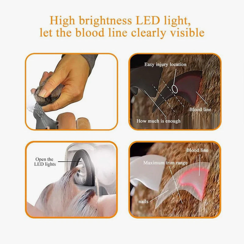 Optimized Product Title: "Tierkrallen-Schere mit LED-Licht – Auswechselbare Edelstahlklinge für präzises Trimmen von Haustierkrallen" 

This title includes relevant keywords for better visibility and clarity while maintaining the original product features