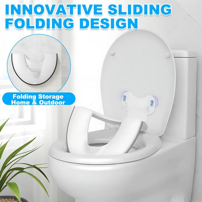 Kids Toilet Training Seat – Foldable, Non-Slip TPR Base & 8cm Splash Guard