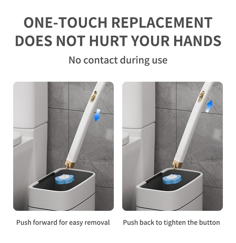 Disposable Toilet Brush – Wall-Mounted, Antibacterial Heads & 3 Scents