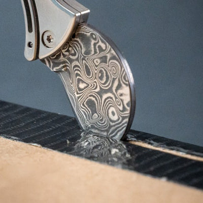 Mini Titanium Bottle Opener – Damascus Steel Blade, Keychain Size & 4.46cm Compact