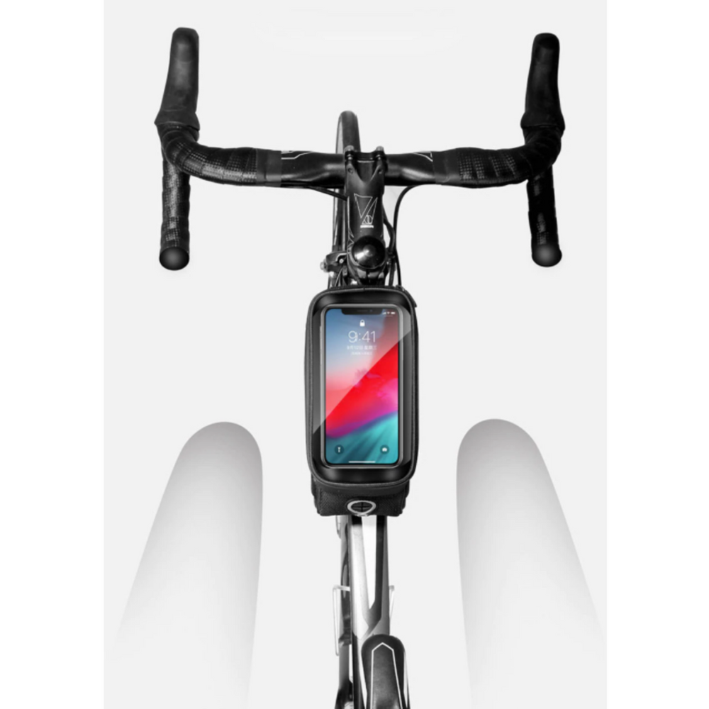 Optimized Product Title: "Wasserdichte Fahrrad-Rahmentasche mit Handy-Fenster – Hardcase für sicheres Smartphone-Management" 

This title includes relevant keywords for better visibility in Google Shopping while clearly describing the product's features.