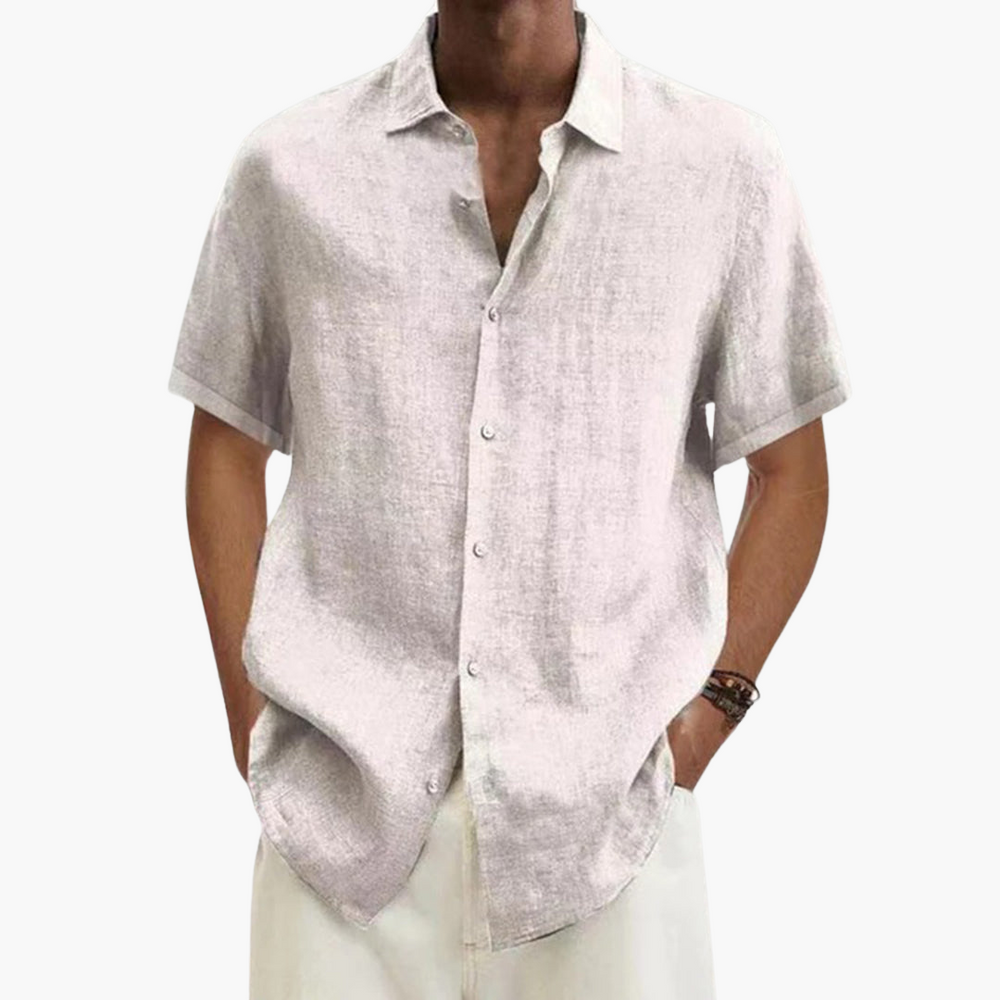 Men's Linen Shirt – Short Sleeve, Button-Up Closure & Summer Style
