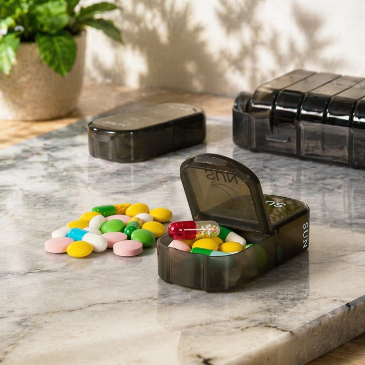 7-Day AM/PM Pill Organizer – 2 Daily Compartments, BPA-Free & Detachable Boxes