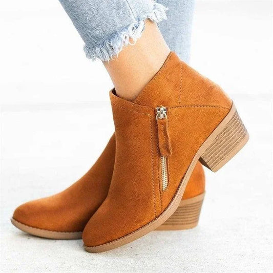 Helena Orthopedic Leather Ankle Boots – Orange