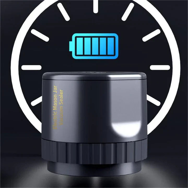Electric Mason Jar Vacuum Sealer – USB Rechargeable, Wide-Mouth & Regular Lids, 30-Second Seal