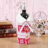Christmas Wine Bottle Cover with Fur Collar – Santa Coat Bottle Sleeve