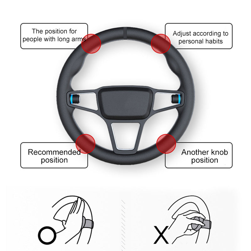 360° Steering Wheel Knob – Universal Fit, Non-Slip Silicone & ABS Grip