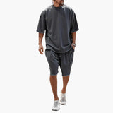 Two-Piece Set – Men's, Drawstring Shorts & Oversized Shirt