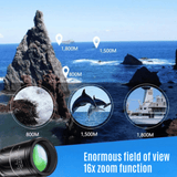 16x Monocular Telescope – BAK4 Prism, 52mm Lens & Waterproof Fog-Proof