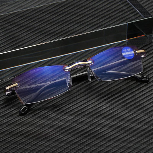 Reading Glasses with Blue Light Filter – Rimless TR90, 17g & +1.0 to +4.0